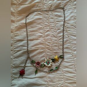 Brighton flower belt/necklace, silver chain